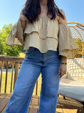 Khaki Off-Shoulder Top