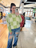 Green Colorblock Sweater
