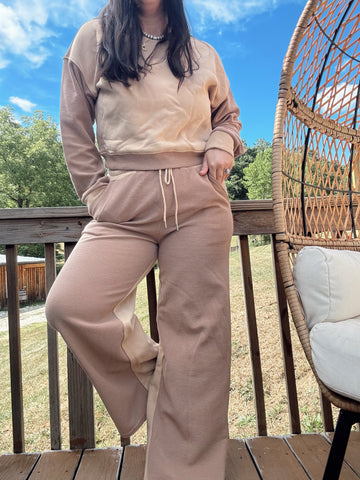 Taupe Waffle Knit Pants (set)