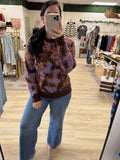 Brown Multi-Print Sweater