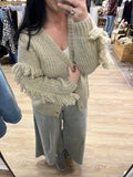 Oatmeal Fringe Cardigan