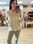 Taupe V Pullover Sweater