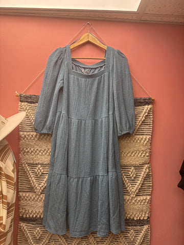 Dusty Blue Midi Dress