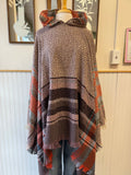 Plaid Hooded Poncho