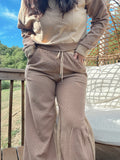 Taupe Waffle Knit Top (Set)