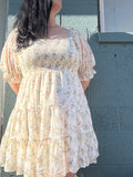 Ivory Smocked Floral Dress