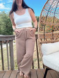 Taupe Waffle Knit Top (Set)