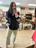 Black Color Block Top