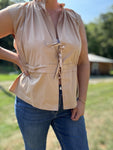 Taupe Tie Top