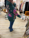 Hunter Green Floral Cardi