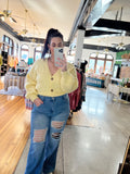 Yellow Cropped Sweater