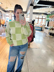 Green Colorblock Sweater