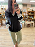 Black Color Block Top